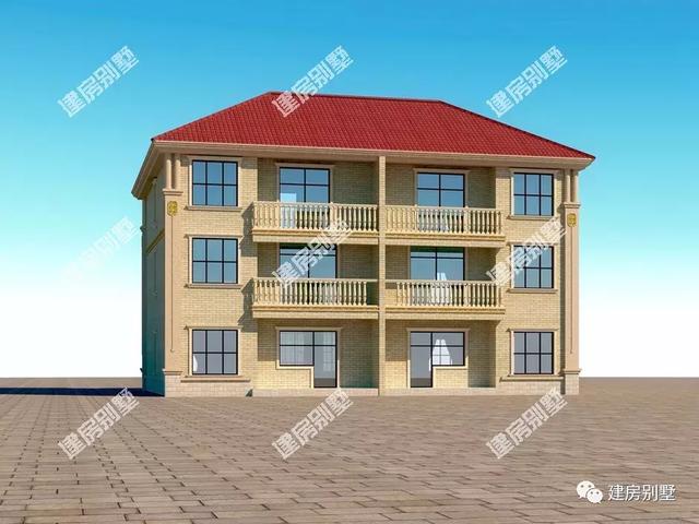 農村雙拼別墅設計圖，客廳挑高設計，歐式風格很大氣，看著就非常的氣派