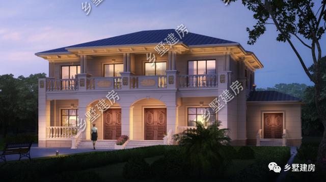 農(nóng)村兩層兄弟雙拼自建別墅設計圖，帶旋轉(zhuǎn)樓梯，看起來氣派豪華