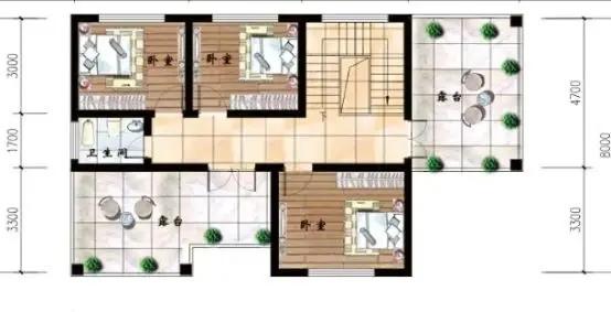 農(nóng)村三層實(shí)用耐看帶車庫自建別墅設(shè)計(jì)圖，室內(nèi)采光通風(fēng)，戶型美觀實(shí)用