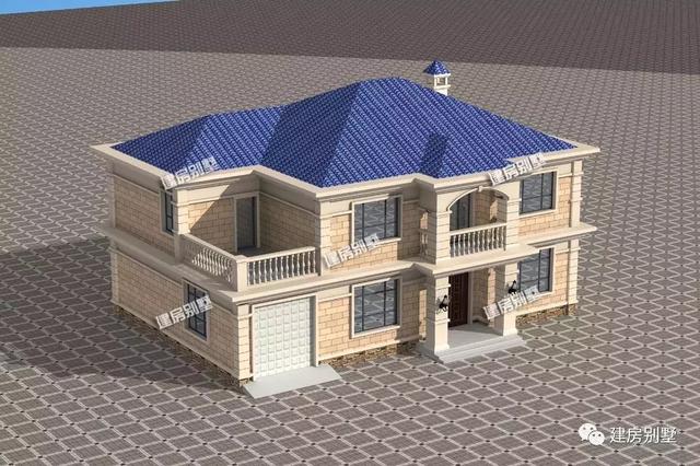 2棟兩層自建房設計圖，第一棟配單獨的大堂屋，第二棟帶車庫