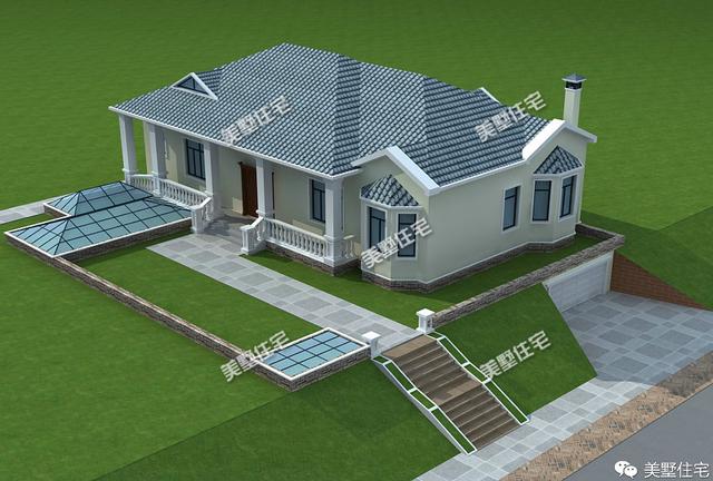 經(jīng)濟(jì)實(shí)用的農(nóng)村一層小別墅設(shè)計(jì)圖，造價(jià)低，外觀漂亮，布局也美