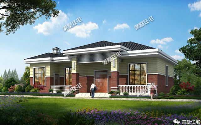 經(jīng)濟(jì)實(shí)用的農(nóng)村一層小別墅設(shè)計(jì)圖，造價(jià)低，外觀漂亮，布局也美