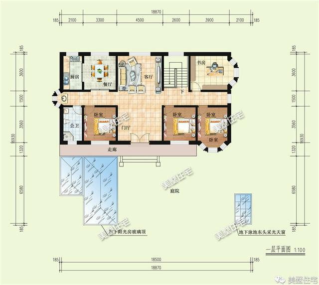 經(jīng)濟(jì)實(shí)用的農(nóng)村一層小別墅設(shè)計(jì)圖，造價(jià)低，外觀漂亮，布局也美