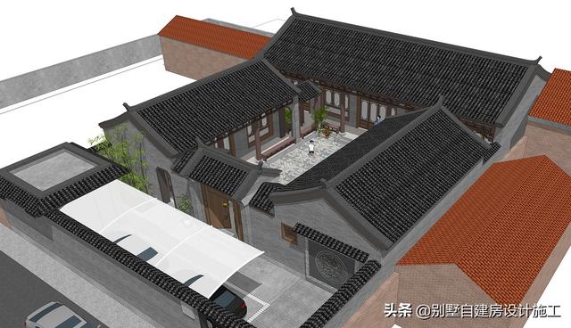 農(nóng)村四合院設(shè)計(jì)圖紙，主院功能十分齊全，可滿足業(yè)主的不同需求