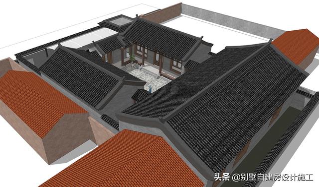 農(nóng)村四合院設(shè)計(jì)圖紙，主院功能十分齊全，可滿足業(yè)主的不同需求