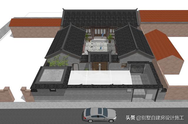 農(nóng)村四合院設(shè)計(jì)圖紙，主院功能十分齊全，可滿足業(yè)主的不同需求