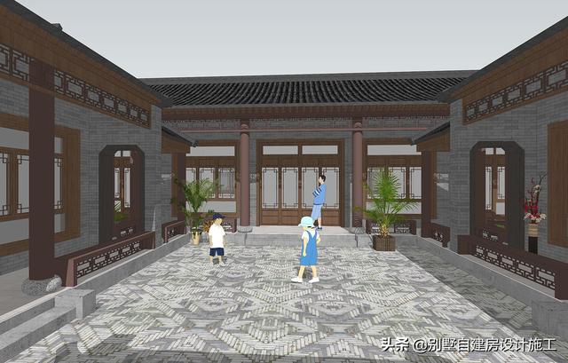 農(nóng)村四合院設(shè)計(jì)圖紙，主院功能十分齊全，可滿足業(yè)主的不同需求