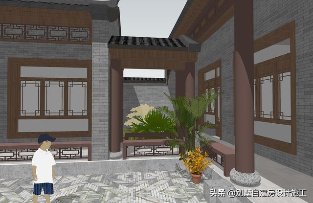 農(nóng)村四合院設(shè)計(jì)圖紙，主院功能十分齊全，可滿足業(yè)主的不同需求