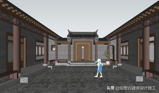 農(nóng)村四合院設(shè)計(jì)圖紙，主院功能十分齊全，可滿足業(yè)主的不同需求