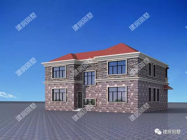 很漂亮的兩棟農村別墅設計圖，層次感很好，值得建造