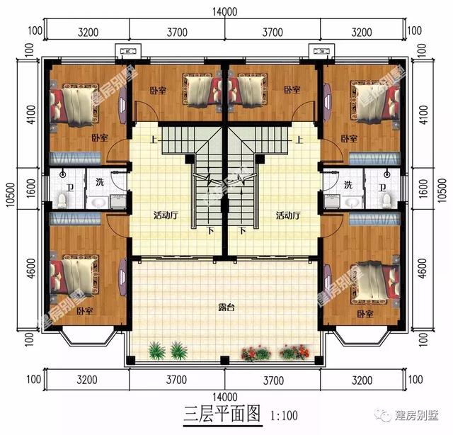 50萬(wàn)建四層平屋頂?shù)碾p拼別墅設(shè)計(jì)圖，既經(jīng)濟(jì)又美觀