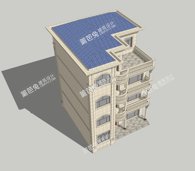 占地只有100平米的四層別墅設(shè)計(jì)圖，每層都有公衛(wèi)和套房以及大陽(yáng)臺(tái)
