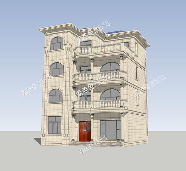 占地只有100平米的四層別墅設(shè)計(jì)圖，每層都有公衛(wèi)和套房以及大陽(yáng)臺(tái)