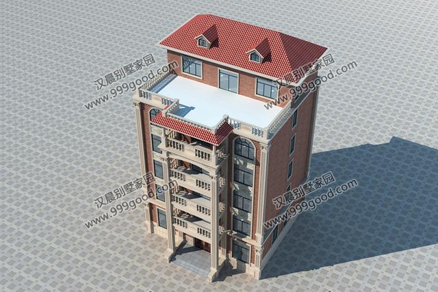 氣派6層漂亮別墅設(shè)計(jì)圖，通體的落地窗設(shè)計(jì)，更顯得時(shí)尚潮流