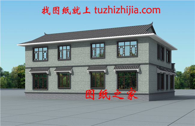 農(nóng)村兩層新中式四合院別墅戶型圖，占地不到200平