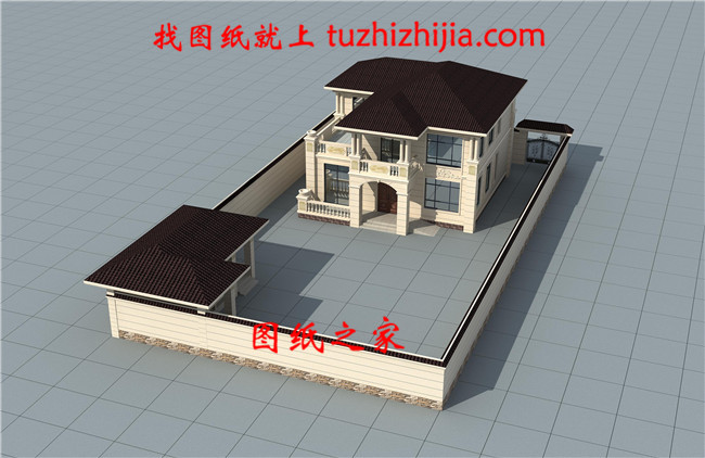 歐式二層別墅戶型圖（帶全套Cad設(shè)計(jì)施工圖+效果圖）