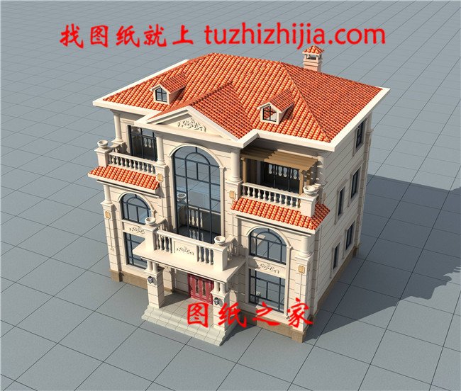 110平方米全新農(nóng)村簡歐風(fēng)格三層房屋別墅效果圖，帶電梯設(shè)計