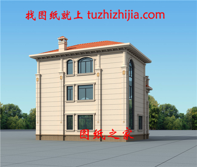 110平方米全新農(nóng)村簡歐風(fēng)格三層房屋別墅效果圖，帶電梯設(shè)計