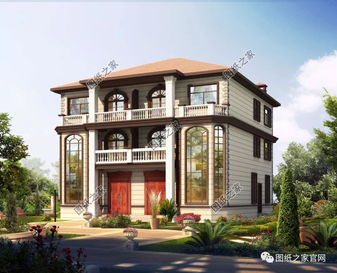 兄弟雙拼別墅二層、三層戶型方案大全（帶外觀圖片），想建雙拼的必看