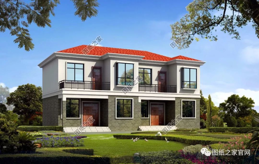 兄弟雙拼別墅二層、三層戶型方案大全（帶外觀圖片），想建雙拼的必看