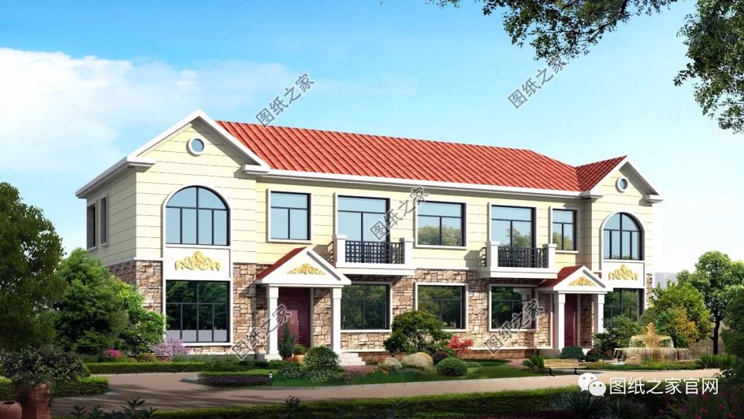 兄弟雙拼別墅二層、三層戶型方案大全（帶外觀圖片），想建雙拼的必看