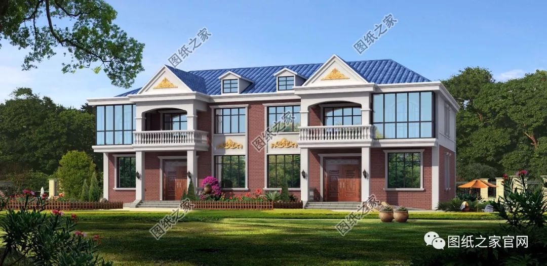 兄弟雙拼別墅二層、三層戶型方案大全（帶外觀圖片），想建雙拼的必看