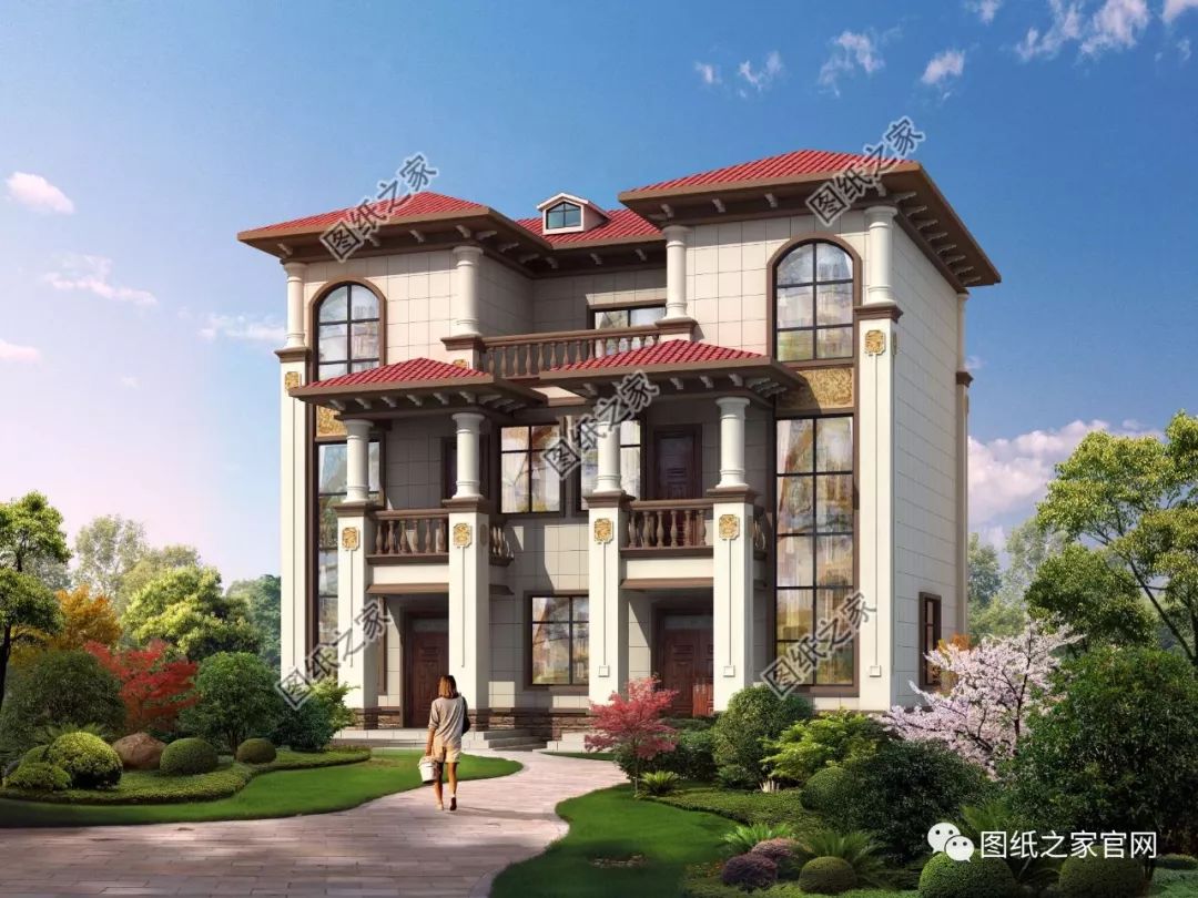 兄弟雙拼別墅二層、三層戶型方案大全（帶外觀圖片），想建雙拼的必看