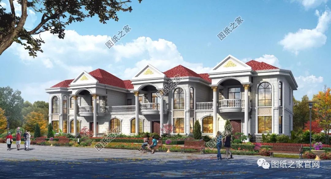 兄弟雙拼別墅二層、三層戶型方案大全（帶外觀圖片），想建雙拼的必看