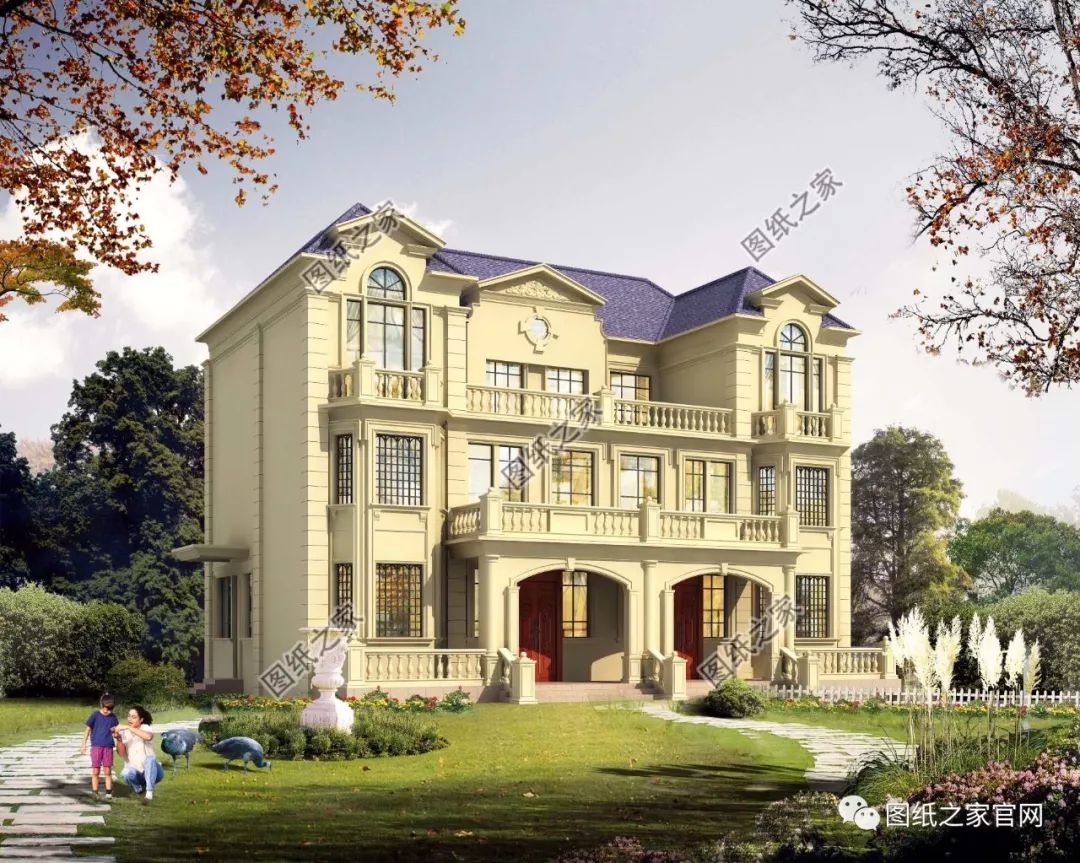 兄弟雙拼別墅二層、三層戶型方案大全（帶外觀圖片），想建雙拼的必看