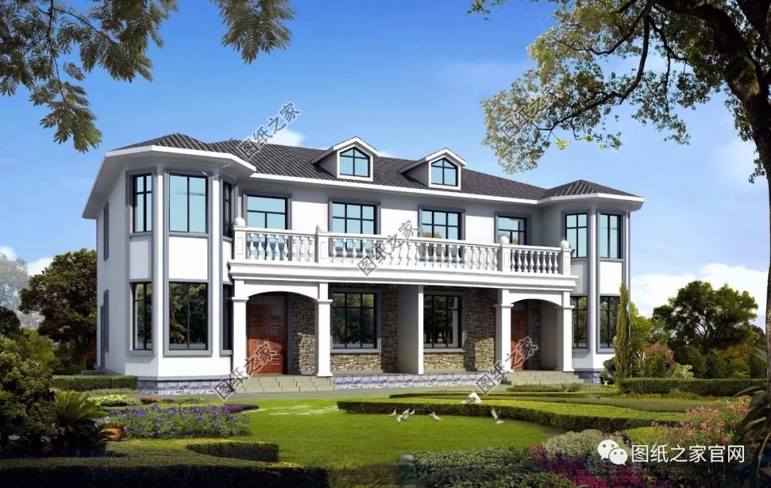 兄弟雙拼別墅二層、三層戶型方案大全（帶外觀圖片），想建雙拼的必看