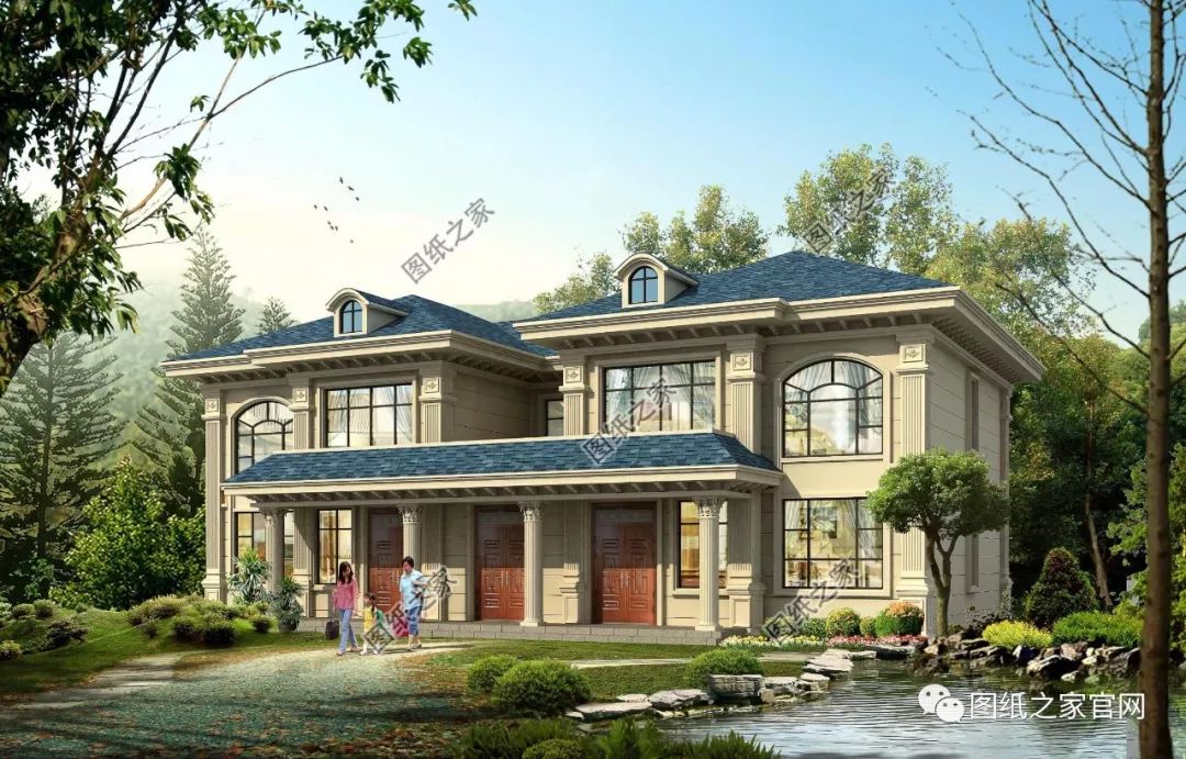 兄弟雙拼別墅二層、三層戶型方案大全（帶外觀圖片），想建雙拼的必看