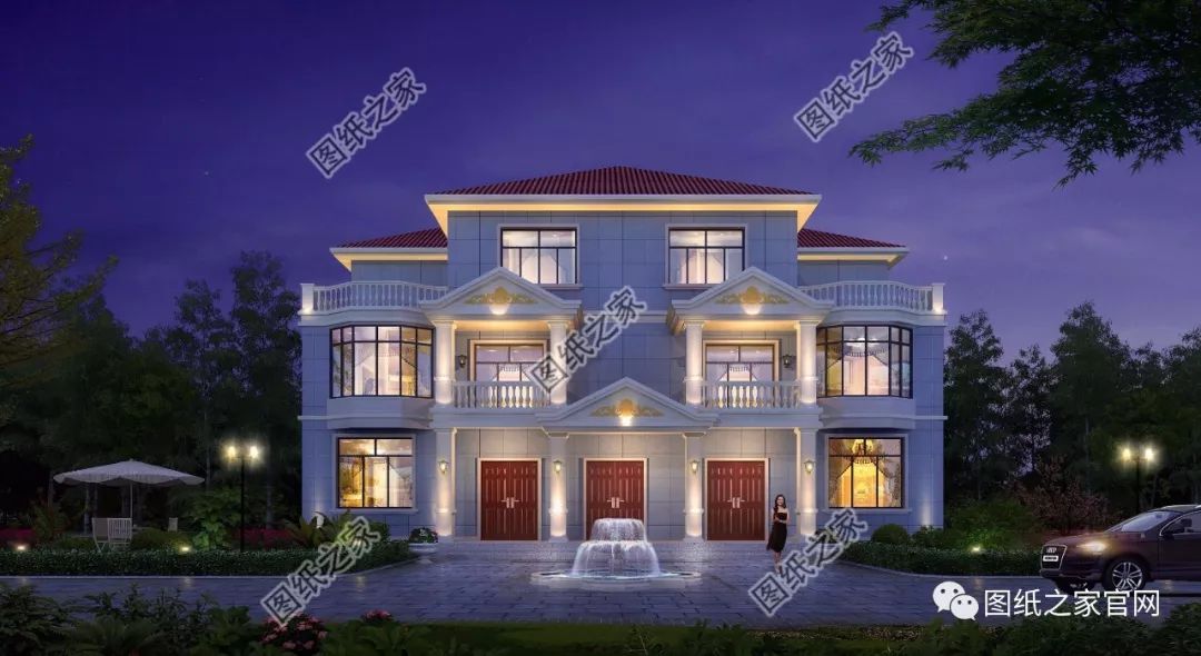 兄弟雙拼別墅二層、三層戶型方案大全（帶外觀圖片），想建雙拼的必看