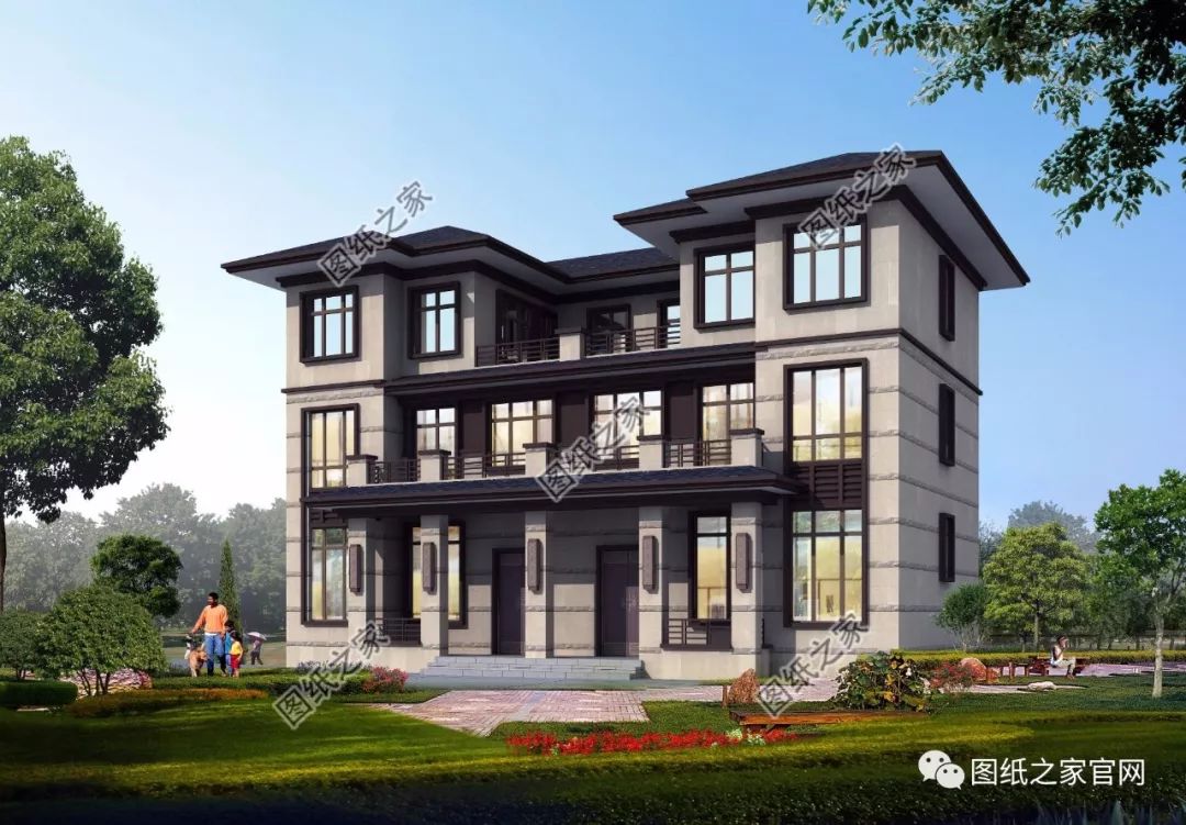 兄弟雙拼別墅二層、三層戶型方案大全（帶外觀圖片），想建雙拼的必看