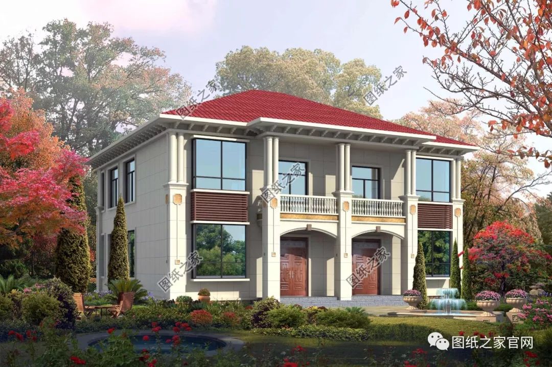 兄弟雙拼別墅二層、三層戶型方案大全（帶外觀圖片），想建雙拼的必看