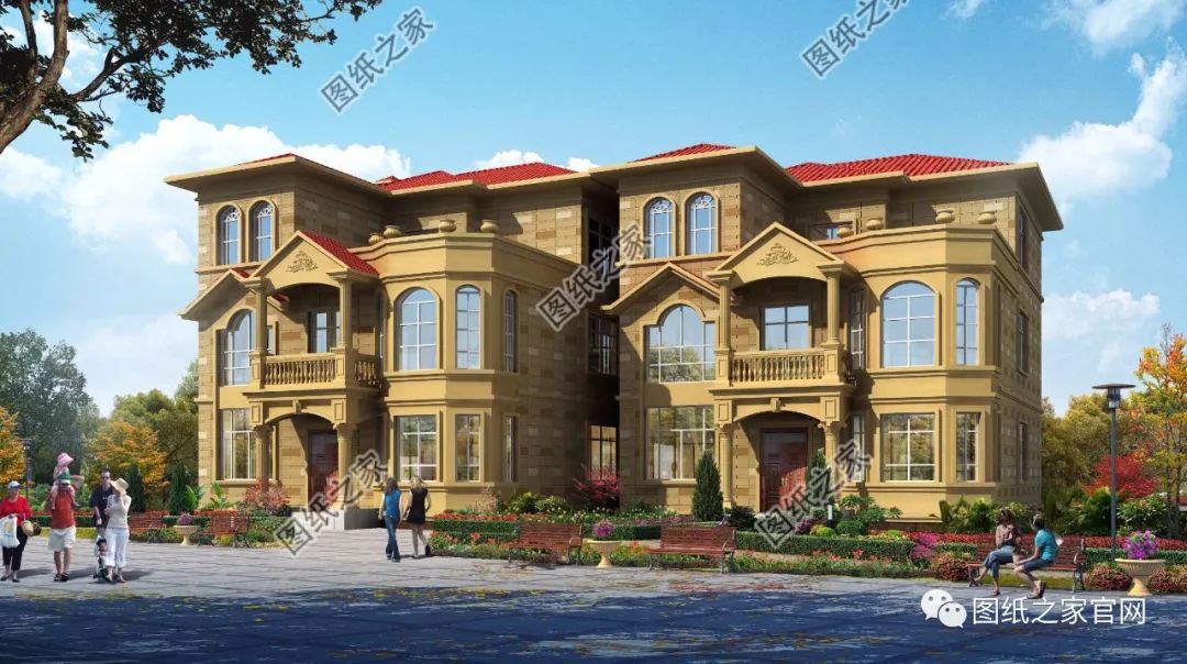 兄弟雙拼別墅二層、三層戶型方案大全（帶外觀圖片），想建雙拼的必看