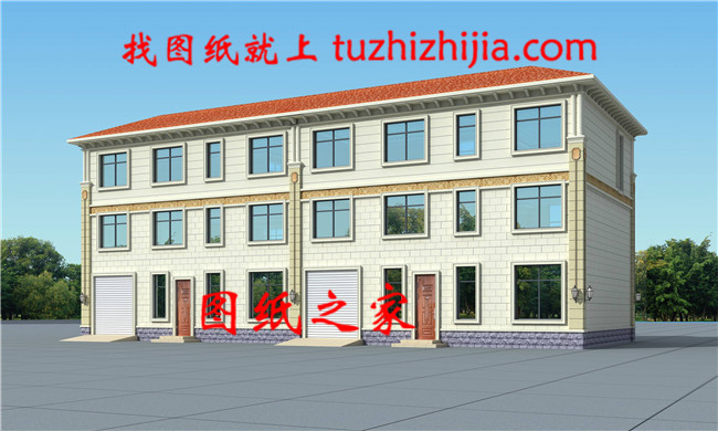 300平方米農(nóng)村節(jié)能環(huán)保的三層雙拼房屋設(shè)計(jì)圖紙大全27X12米