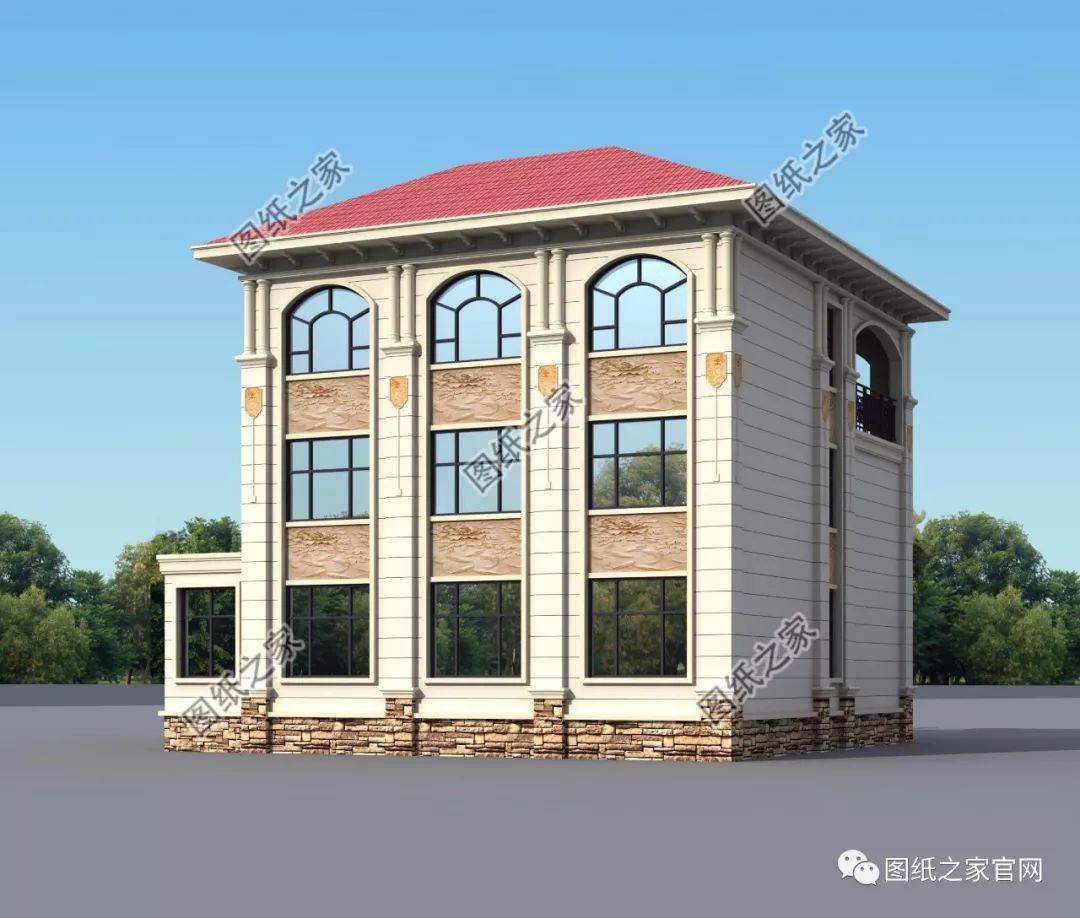 廣西農(nóng)村自建三層別墅豪宅，附設(shè)計圖和建好的實拍圖【建房實拍】