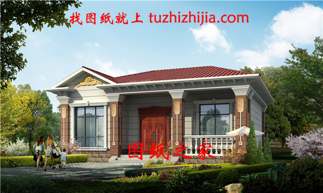 經(jīng)濟實用歐式一層小樓房設計圖，11X10米