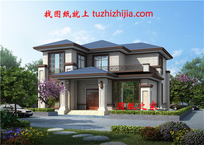 150平方米新農(nóng)村二層樓房設(shè)計(jì)圖紙及效果圖，13X13米