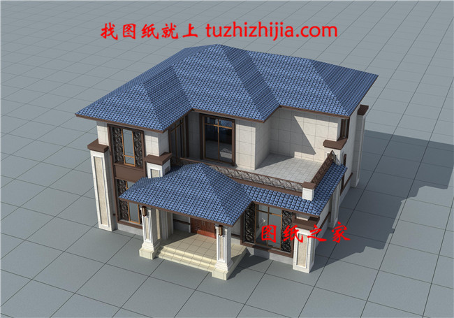 150平方米新農(nóng)村二層樓房設(shè)計(jì)圖紙及效果圖，13X13米