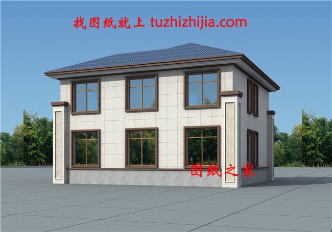 150平方米新農(nóng)村二層樓房設(shè)計(jì)圖紙及效果圖，13X13米