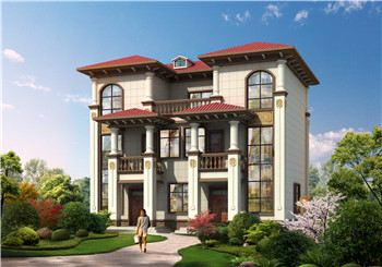 簡(jiǎn)單大氣農(nóng)村兄弟三層雙拼別墅住宅設(shè)計(jì)圖，13X8米