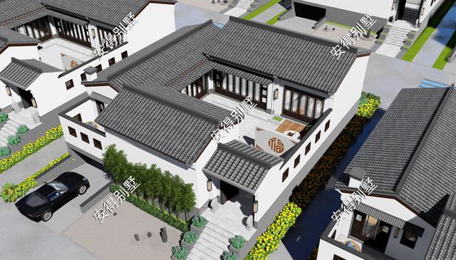 8棟真正的中式四合院別墅效果圖片，款款美如畫