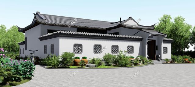 8棟真正的中式四合院別墅效果圖片，款款美如畫