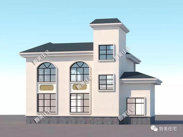 幾棟中式風(fēng)格別墅效果圖片，平頂、帶院子的都有，含方案圖