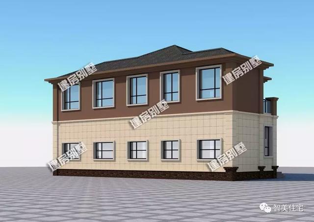 幾棟中式風(fēng)格別墅效果圖片，平頂、帶院子的都有，含方案圖