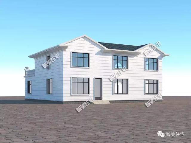 幾棟中式風(fēng)格別墅效果圖片，平頂、帶院子的都有，含方案圖