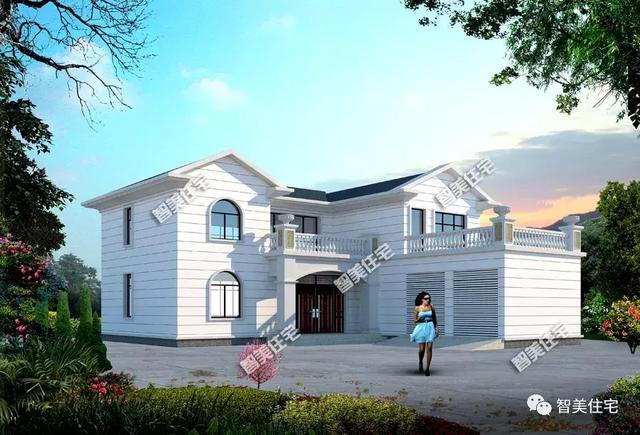 幾棟中式風(fēng)格別墅效果圖片，平頂、帶院子的都有，含方案圖