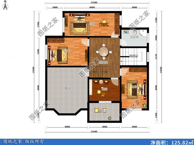 20萬建二層復式小洋樓，附彩色平面圖，農村建房真超值