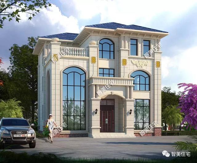 兩棟簡(jiǎn)歐風(fēng)格設(shè)計(jì)，配落地窗的別墅，30萬就能建的很好看